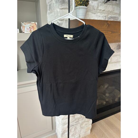 Madewell Women's True Black Plus Supima Rib Tee Size 1X - Picture 2 of 5